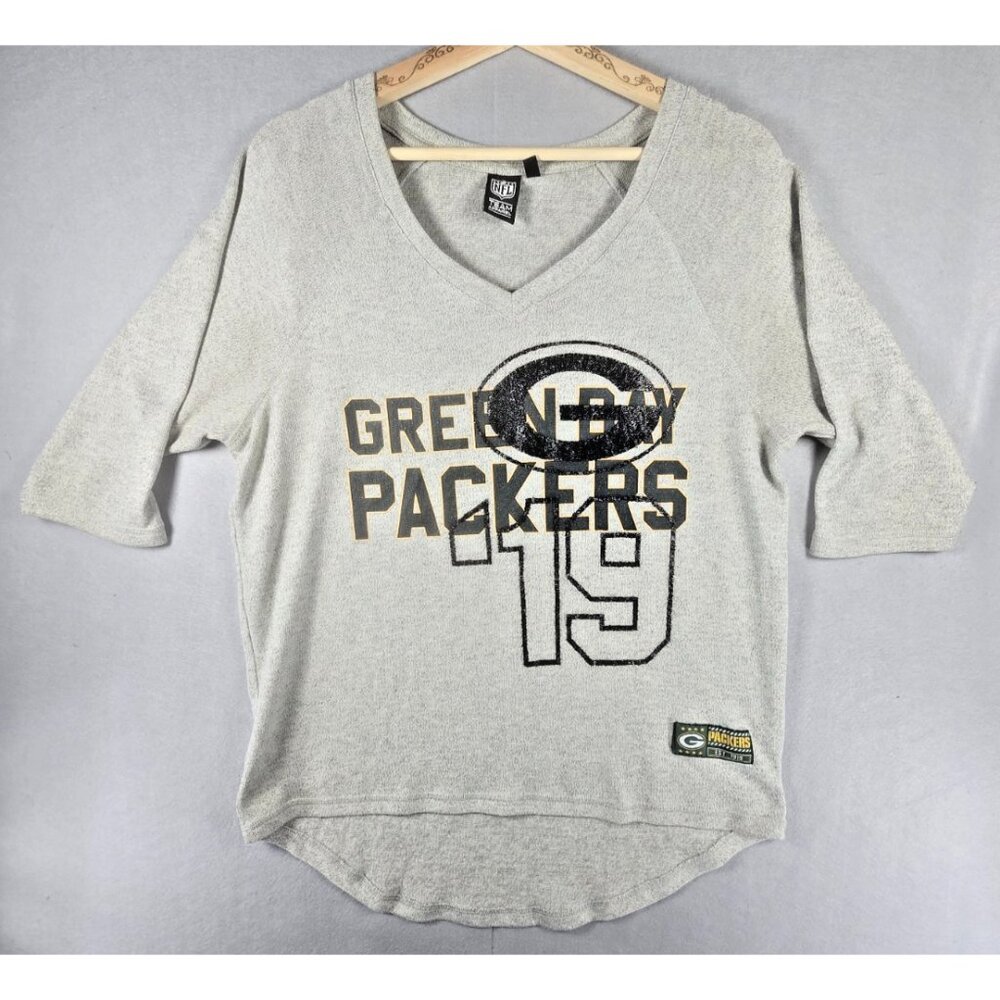 Green Bay Packers Women’s V-Neck Sweater Medium NFL Team Apparel Knit Pullover